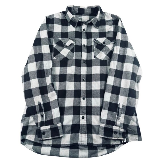 Forward Observations Group Other - Forward Observations Group Mens XL Flannel Shirt Plaid Black & White Button Down